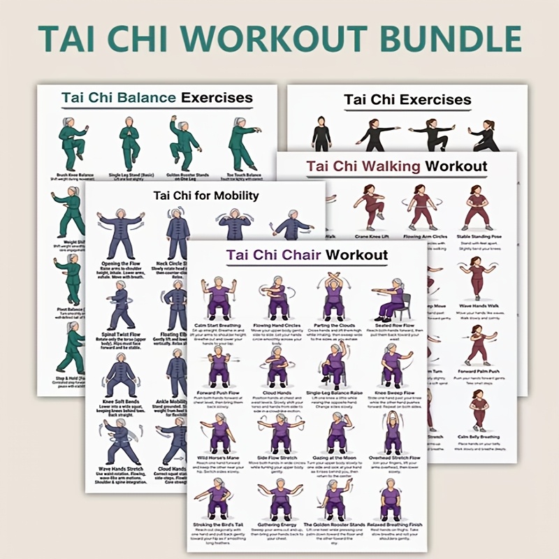 A4-Größe, 5 Stück Tai-Chi-Übun – Home Gym Routine Bewertung und Preis