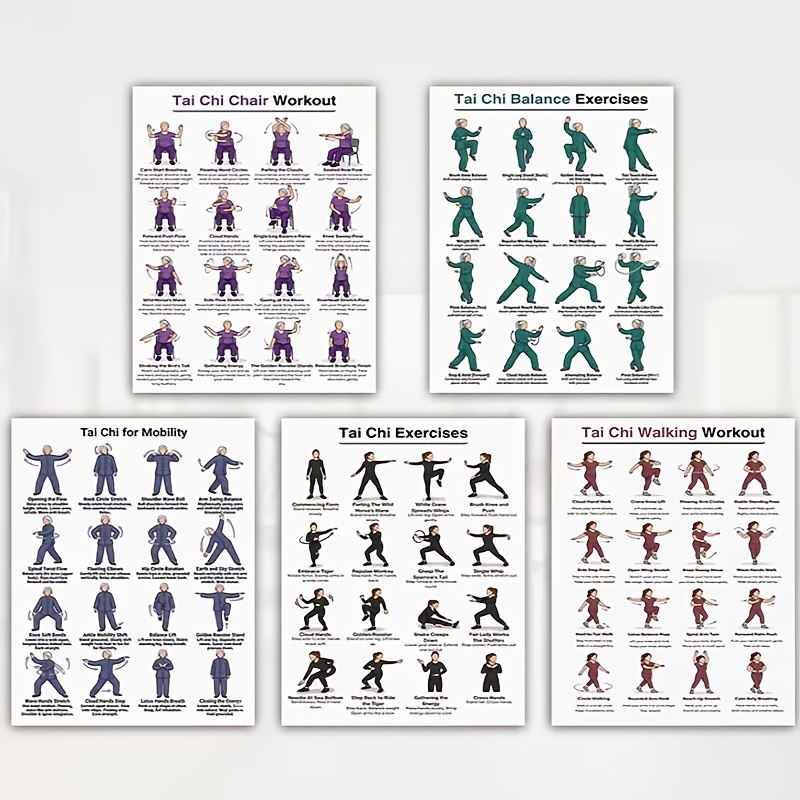A4-Größe, 5 Stück Tai-Chi-Übun – Home Gym Routine Bewertung und Preis